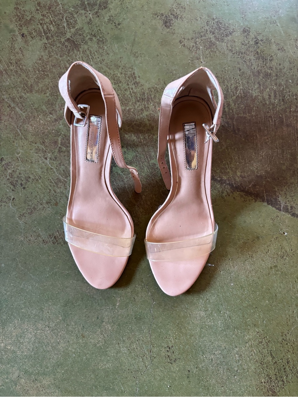 Women's Nude Ankle-Strap Heeled Sandals